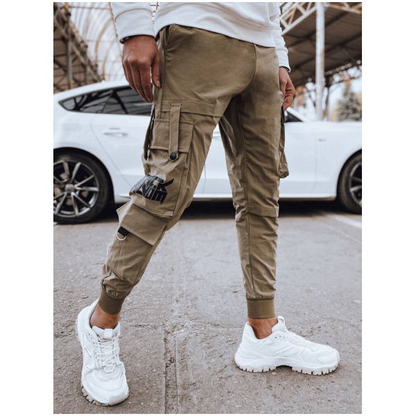 Pánske béžové cargo nohavice Dstreet UX4305