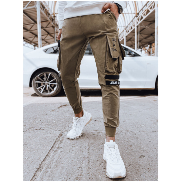 Pánske béžové cargo nohavice Dstreet UX4308