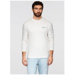 Pánske biele tričko s dlhým rukávom a s nápisom V3 LSPT-0136 - XL