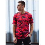Pánske červené camo tričko Dstreet RX5591
