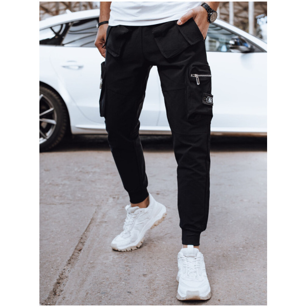 Pánske čierne cargo nohavice Dstreet UX4299