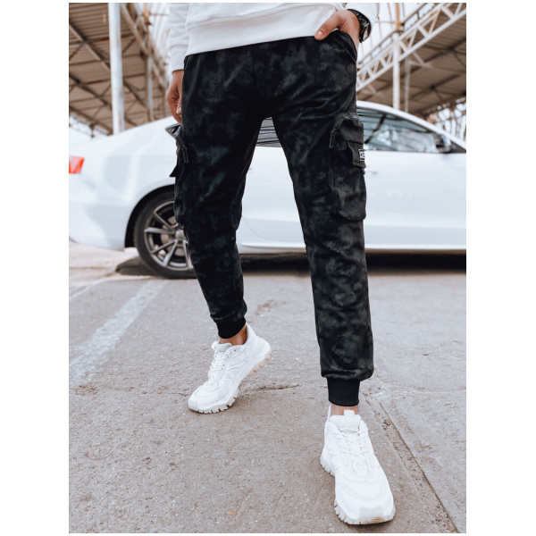 Pánske čierne cargo nohavice Dstreet UX4362