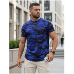 Pánske modré camo tričko Dstreet RX5595