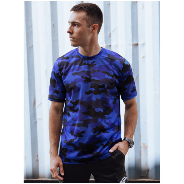 Pánske modré camo tričko Dstreet RX5595
