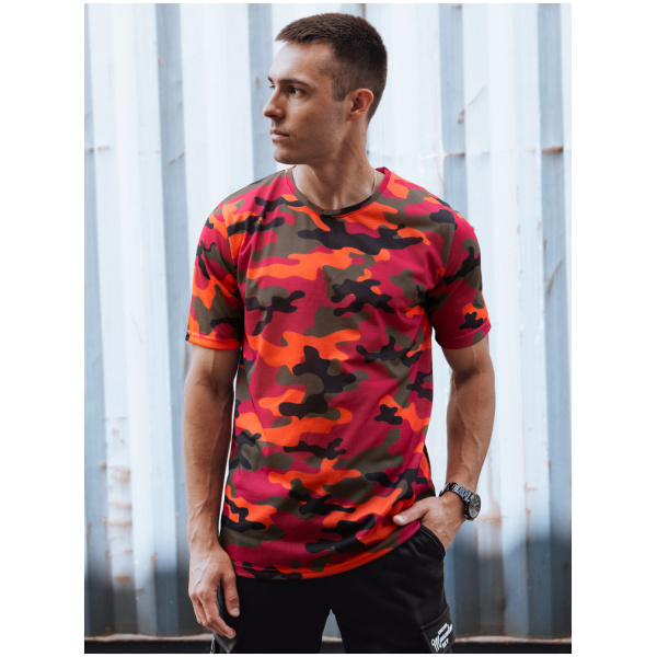 Pánske oranžové camo tričko Dstreet RX5592