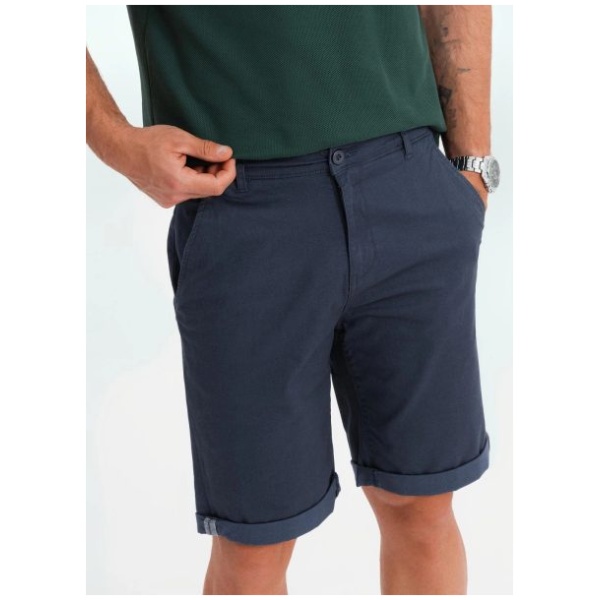 Pánske tmavomodré chinos šortky s lemom V10 SRCS-0197 - M