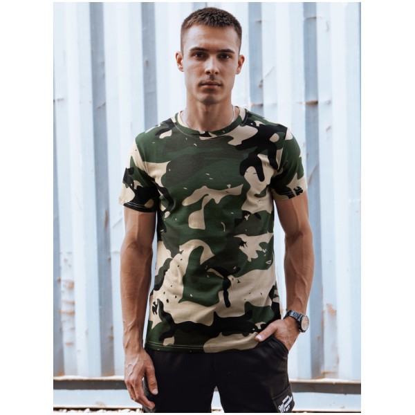 Pánske tričko camo Farba Khaki DSTREET RX5599