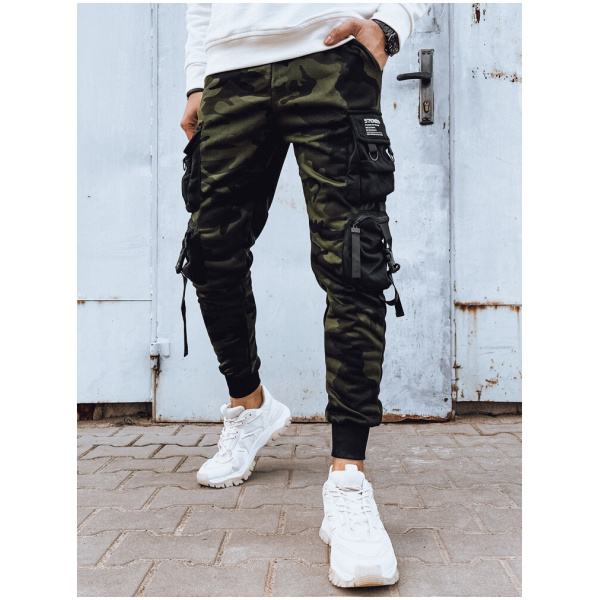 Pánske zelené cargo nohavice Dstreet UX4207