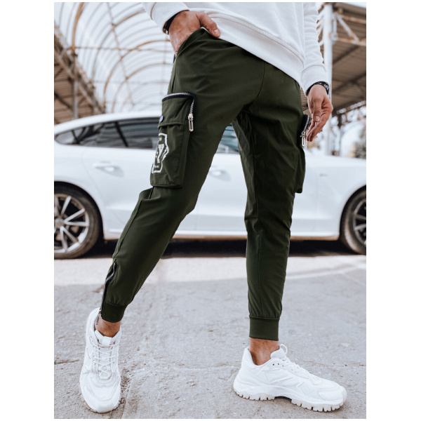 Pánske zelené cargo nohavice Dstreet UX4310