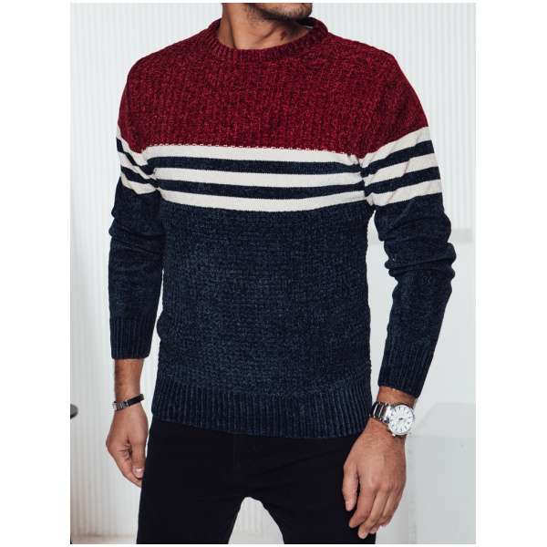 Pánsky tmavomodrý pruhovaný sveter Dstreet WX2229