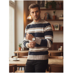 Pánsky tmavomodrý pruhovaný sveter Dstreet WX2263