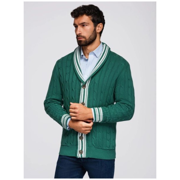 Pletený sveter pre mužov zelený V2 OM-SWCD-0152 - XL