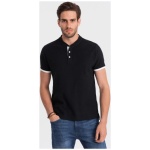 Pohodlná trendy čierna polokošeľa V8 TSCT-0156 - XL