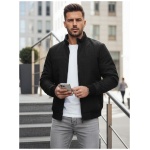 Prechodná moderná čierna bunda bez kapucne - 3XL/56