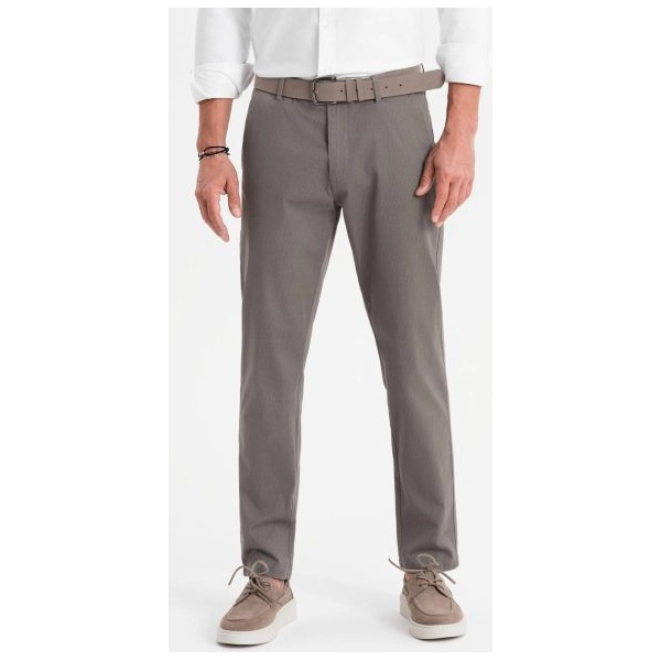 Šedé chinos nohavice s jemnou textúrou V1 PACP-0184 - L