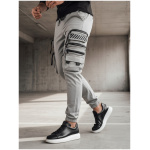 Šedé pánske cargo nohavice Dstreet UX4159