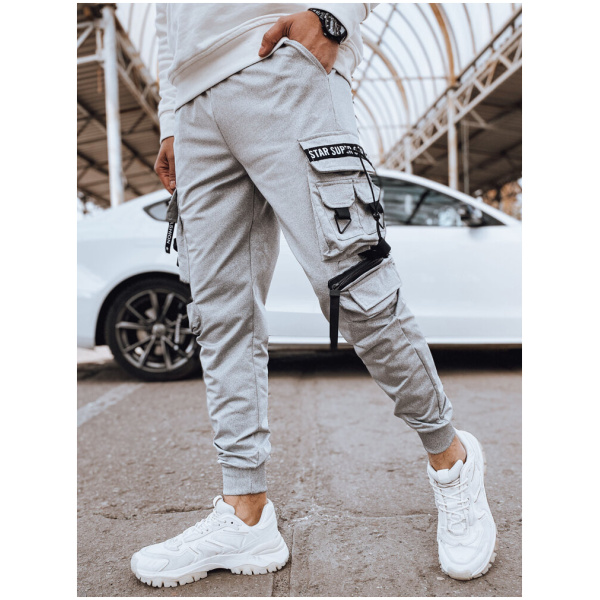 Šedé pánske cargo nohavice Dstreet UX4219