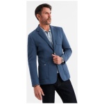 Športové tmavomodré slim fit sako V6 BLZB-0101 - XXL