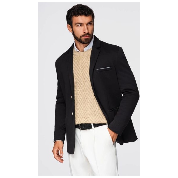 Trendy čierne sako pre pánov V5 BLZB-0100 - M