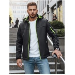 Trendy softshellová bunda s výraznými prvkami v graftovej farbe - XXL