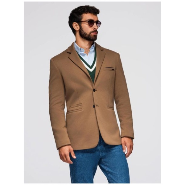 Trendy svetlohnedé sako pre pánov V4 BLZB-0100 - L