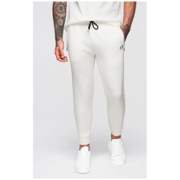 Trendy tepláky pre mužov biele V2 OM-PASK-0223 - XL