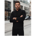 Trendy vlnený sveter na zimu v čiernej farbe - M