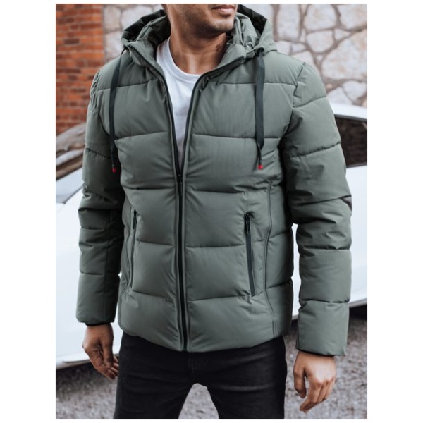 Trendy zimná bunda s kapucňou v šedom prevedení - XXL/54
