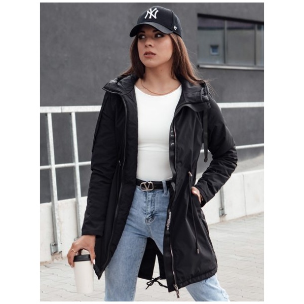Zaujímavá čierna dámska parka Urbanjoy - S