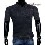 11444-50 Čierne polo tričko pre pánov.