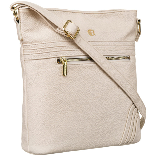Crossbody kabelka s priečinkami - Rovicky PU R-KP-20-A19 Beige skl.