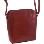 Dámska kožená crossbody kabelka červená 250125