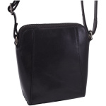Dámska kožená crossbody kabelka čierna 250125