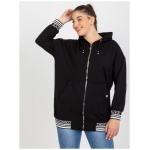 Dámska mikina plus size s kapucňou ULA čierna