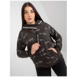 Dámska mikina s kapucňou plus size s potlačou DEBORAH khaki