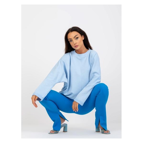 Dámska mikina s oversize strihom RUE PARIS svetlo modrá
