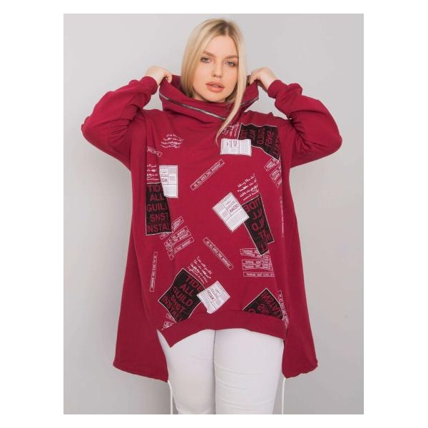 Dámska plus size mikina IVES burgundy