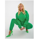 Dámska súprava plus size basic s kapucňou UNFRIEDA zelená