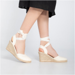 Dámske espadrilky s výrezom viazané 98-DP-801-9