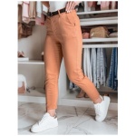 Dámske slim fit nohavice s opaskom TAIRONIK tehlová