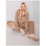 Dámsky plus size velúrový set MICHELL beige