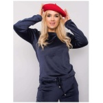 Dámsky velúrový plus size set JEANNE tmavomodrý