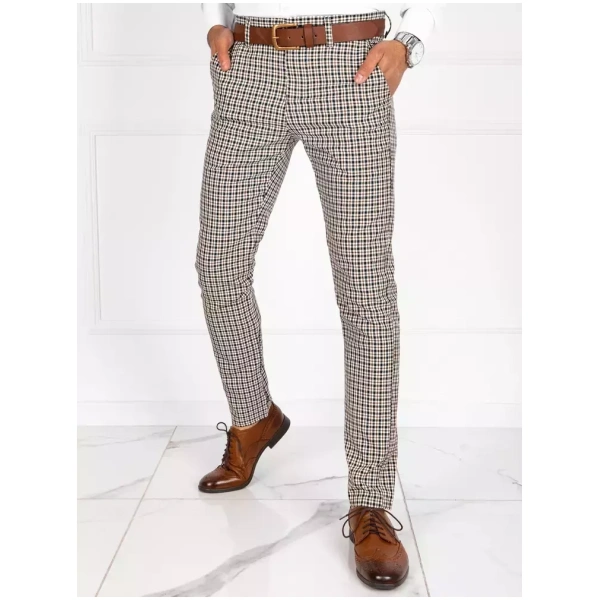 Elegantné kárované chinos nohavice pre pánov skl.39