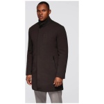 Hnedý pánsky kabát s vysokým golierom V5 COWC-0136 - XL