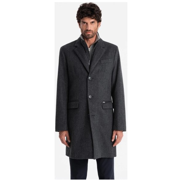 Jedinečný grafitový pánsky kabát V2 COWC-0121 - XL