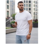 Jednofarebné biele tričko bez potlače (Plus Size) - 3XL