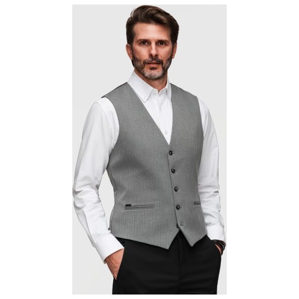 Klasická šedá elegantná vesta V1 V65 - S