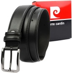 Kožený opasok Pierre Cardin – čierny