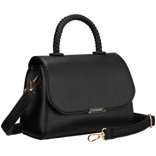 Malá čierna dámska crossbody kabelka z ekologickej kože
