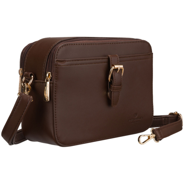 Malá hnedá dámska crossbody kabelka na rameno